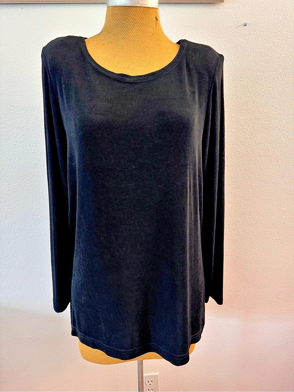 Vintage 90s Softwear Petites Mark Singer Black Top MP Made USA